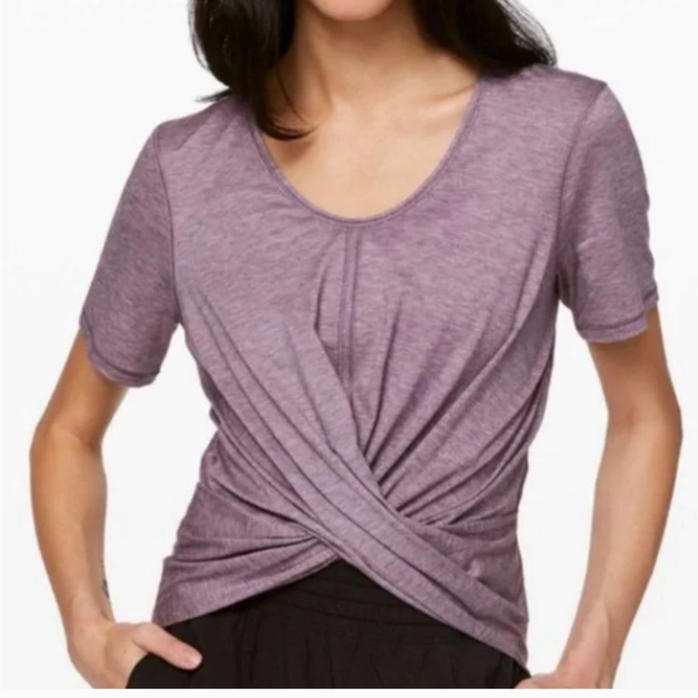 Lululemon | Do the Daily knotted Athletic Top Short Sleeve Mulberry
